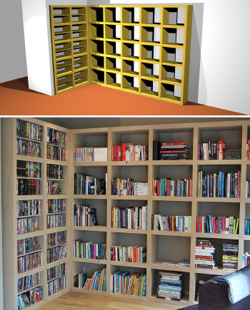 3d-ontwerp boekenkast